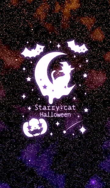 [LINE着せ替え] Starry cat "Halloween candy"の画像1
