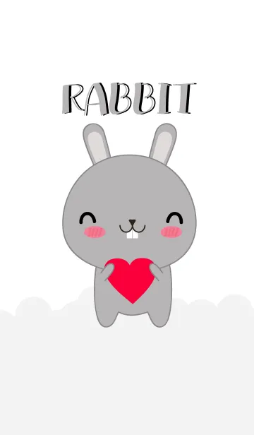 [LINE着せ替え] Simple Love Gray Rabbit Theme (jp)の画像1