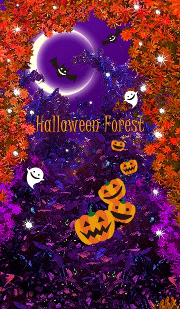 [LINE着せ替え] ハロウィンの森 -お化けかぼちゃの夜-の画像1