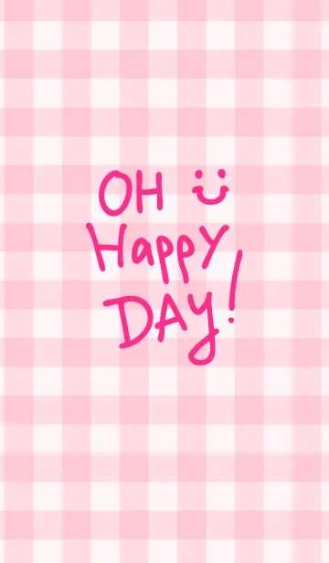 [LINE着せ替え] スマイル-ピンクチェック17-の画像1