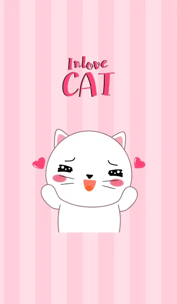 [LINE着せ替え] In love White Cat Icon Theme (jp)の画像1