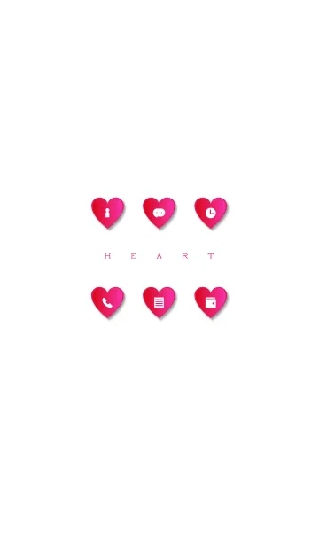 [LINE着せ替え] PINK HEART -white-の画像1