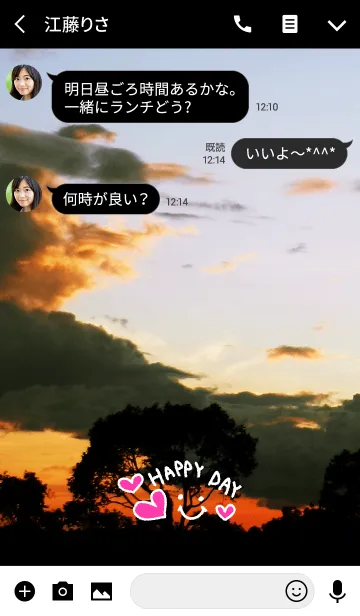 [LINE着せ替え] 夕日-スマイル16-の画像3