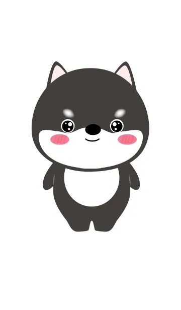 [LINE着せ替え] Face Black Shiba Inu Theme (jp)の画像1