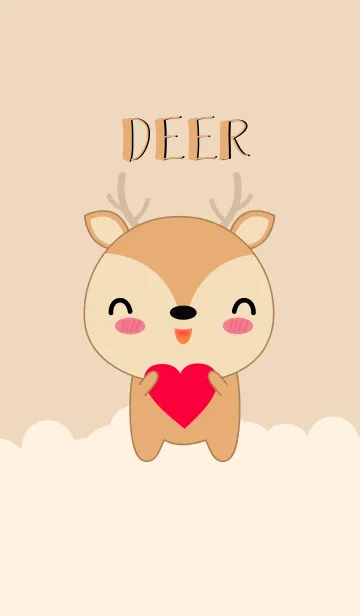 [LINE着せ替え] Simple Love Deer Theme (jp)の画像1
