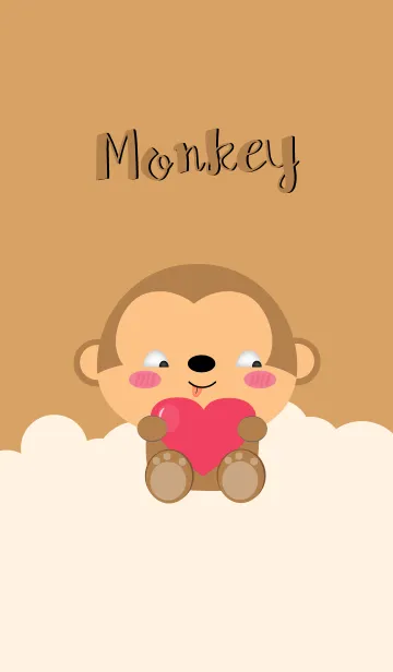 [LINE着せ替え] Simple Cute Monkey Theme Ver.2 (jp)の画像1