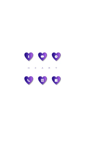 [LINE着せ替え] DEEP PURPLE HEART -white-の画像1