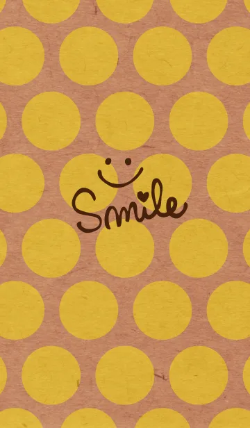 [LINE着せ替え] 黄色ドットクラフト紙-スマイル27-の画像1