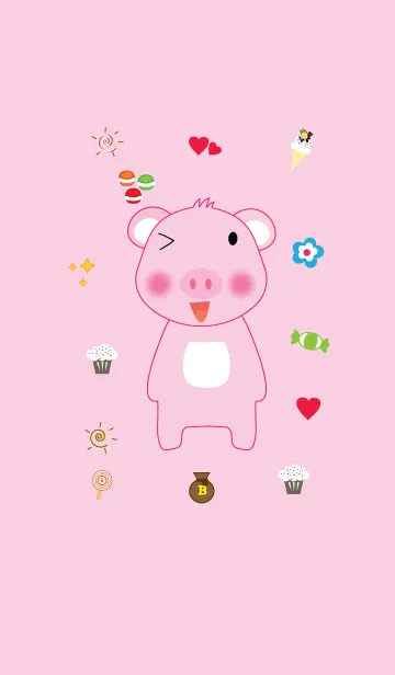 [LINE着せ替え] Cute pig theme v.11 (JP)の画像1