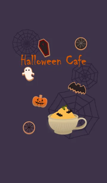 [LINE着せ替え] ハロウィンカフェ + ネイビーの画像1