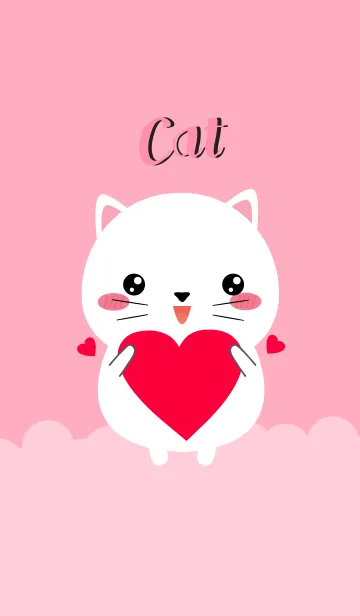 [LINE着せ替え] White Cat In love Theme (jp)の画像1