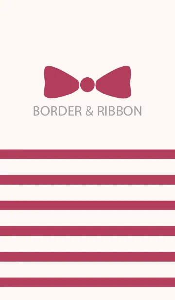 [LINE着せ替え] BORDER ＆ RIBBON -PinkBrown-の画像1