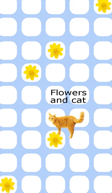 [LINE着せ替え] お花と猫ちゃんの画像1