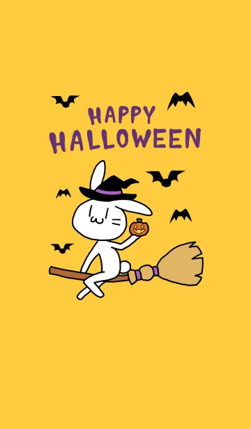 [LINE着せ替え] ハロウィンの夜に白ウサギの画像1