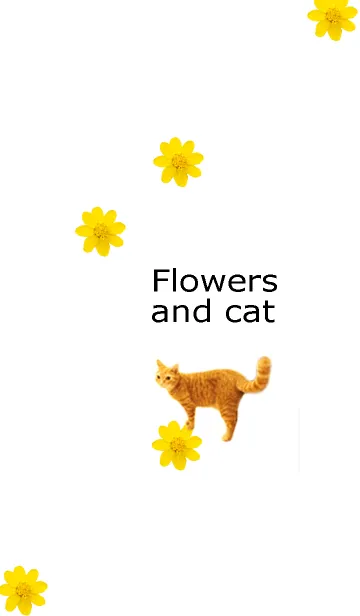 [LINE着せ替え] お花と猫ちゃん2の画像1