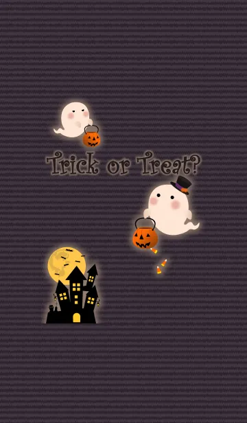 [LINE着せ替え] おばけのハロウィン + 紫の画像1