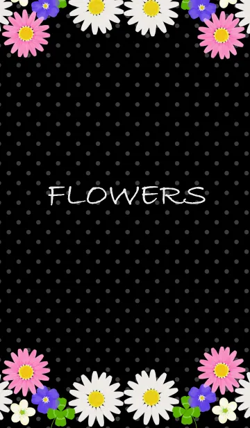 [LINE着せ替え] BEAUTIFUL FLOWERS2 Black+Pinkの画像1
