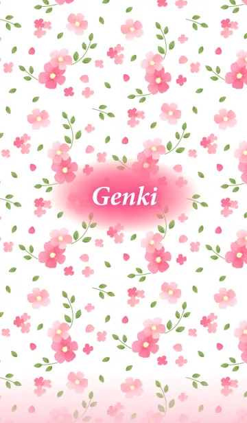 [LINE着せ替え] げんき専用♪Flower-pinkピンクの花柄の画像1