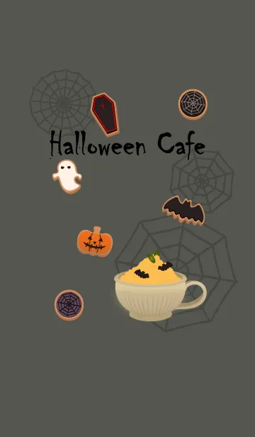 [LINE着せ替え] ハロウィンカフェ + カーキの画像1