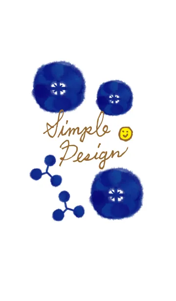 [LINE着せ替え] 深い青色-スマイル26-の画像1