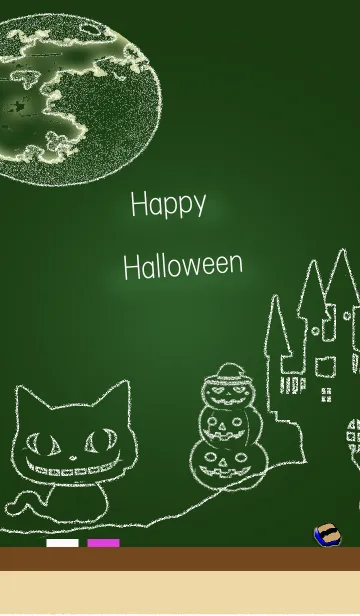 [LINE着せ替え] ハロウィン8（黒板）の画像1