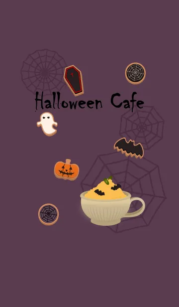 [LINE着せ替え] ハロウィンカフェ + グレープの画像1