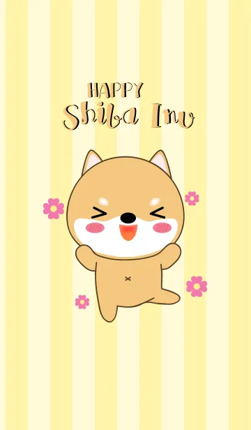 [LINE着せ替え] Happy Cute Shiba Inu Theme (jp)の画像1