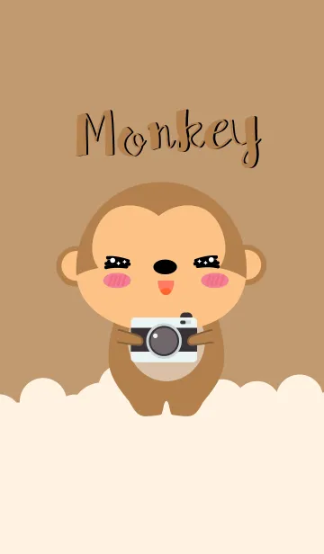 [LINE着せ替え] Simple Cute Monkey (jp)の画像1