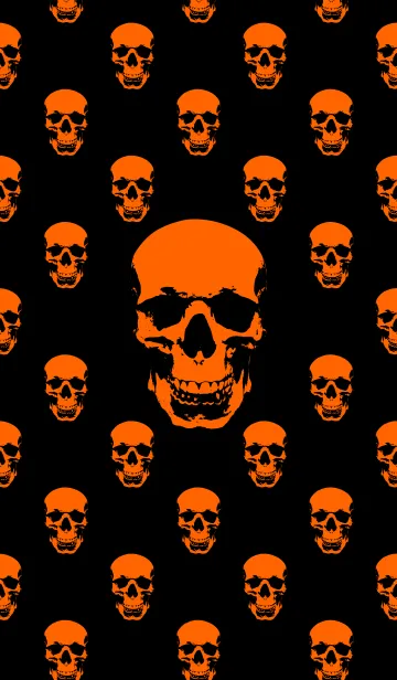 [LINE着せ替え] SKULL - ORANGE＆BLACK - SLASH - Halloweenの画像1