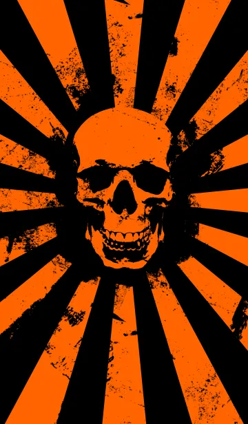 [LINE着せ替え] Skull - Orange＆Black - Burst - Halloweenの画像1