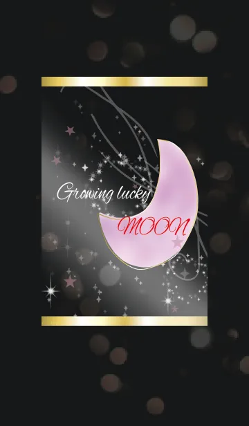 [LINE着せ替え] 黒＆ピンク / 女性運をUPする水彩の月の画像1