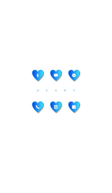 [LINE着せ替え] BLUE HEART -white-の画像1