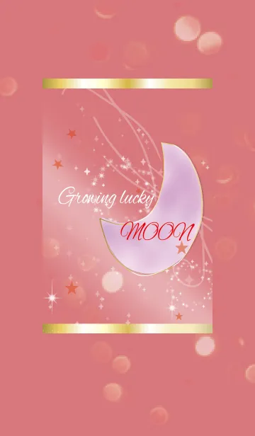 [LINE着せ替え] 赤 レッド / 女性運をUPする水彩の月の画像1