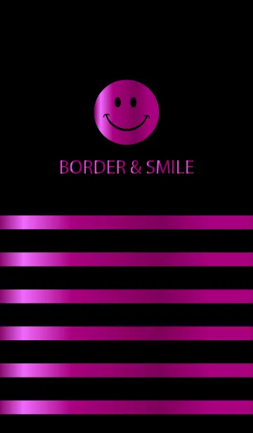 [LINE着せ替え] BORDER ＆ SMILE -GlossyPurple-の画像1