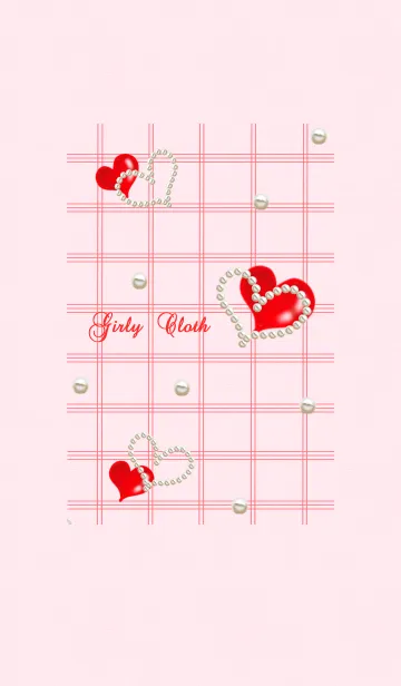 [LINE着せ替え] Girly cloth heart＆pearl heartの画像1