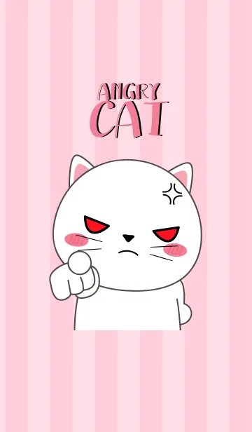 [LINE着せ替え] Angry White Cat Icon (jp)の画像1