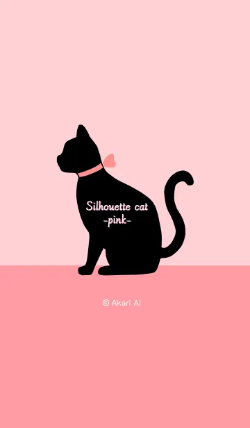[LINE着せ替え] Silhouette cat -pink-の画像1