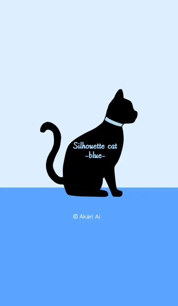 [LINE着せ替え] Silhouette cat -blue-の画像1
