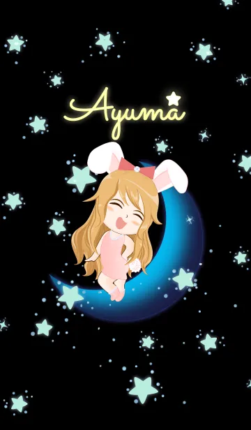 [LINE着せ替え] Ayuma - Bunny girl on Blue Moonの画像1