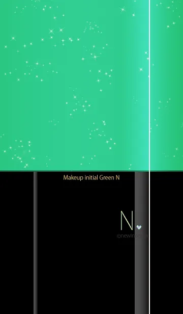 [LINE着せ替え] メークアップ イニシャル グリーン Nの画像1