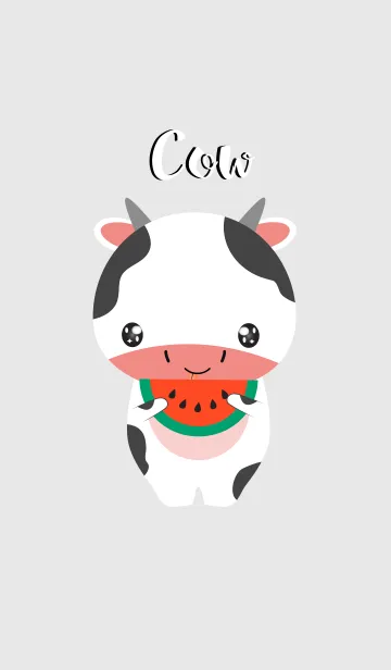 [LINE着せ替え] Simple Cute Cow V.2 (jp)の画像1