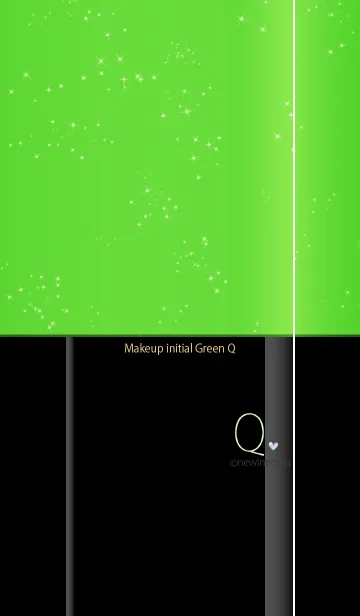[LINE着せ替え] メークアップ イニシャル グリーン Qの画像1