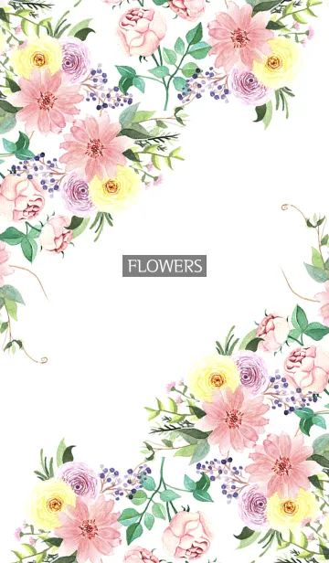 [LINE着せ替え] water color flowers_635の画像1