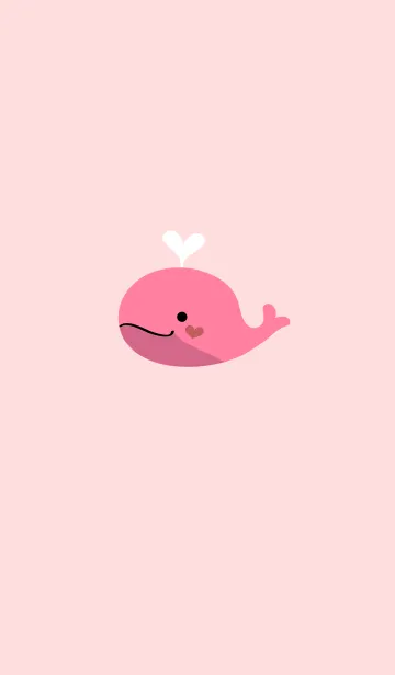 [LINE着せ替え] かわいいピンクの愛クジラの画像1