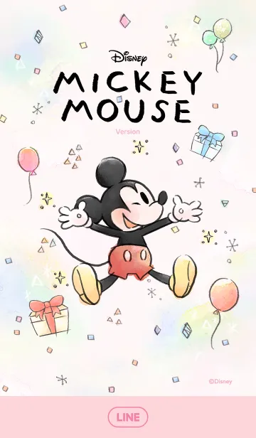 [LINE着せ替え] ミッキーマウス（水彩タッチ）の画像1