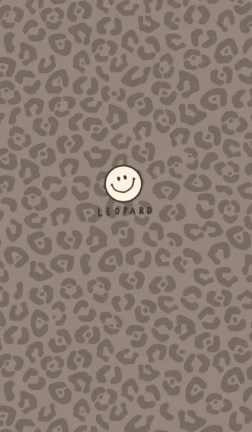 [LINE着せ替え] レオパード柄とスマイル。グレージュ。の画像1