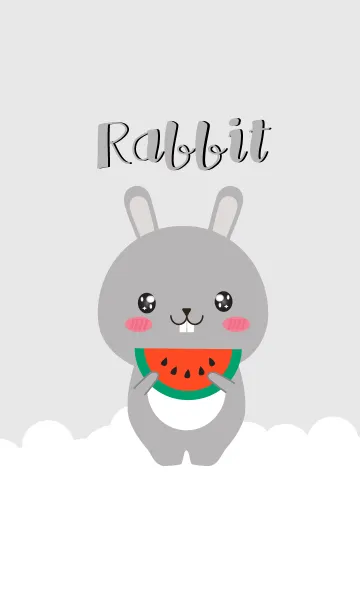 [LINE着せ替え] Simple Cute Gray Rabbit V.2 (jp)の画像1