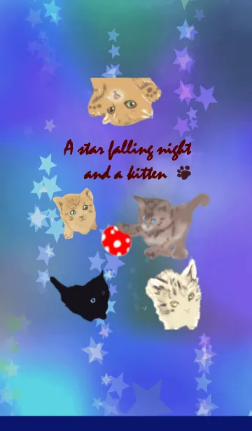 [LINE着せ替え] 星降る夜の子猫の画像1