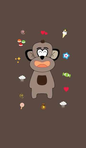 [LINE着せ替え] Cute monkey theme v.3 (JP)の画像1