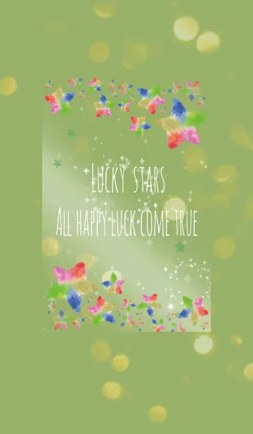 [LINE着せ替え] 黄緑 / 水彩スターの全体運UP！の画像1